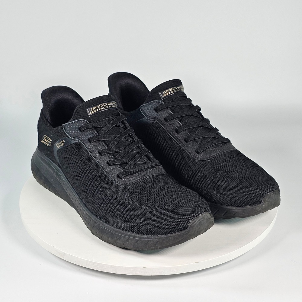 Skechers Bobs Sport Squad Chaos Slip-ins Black Rose Gold 117497 BBK 8.5